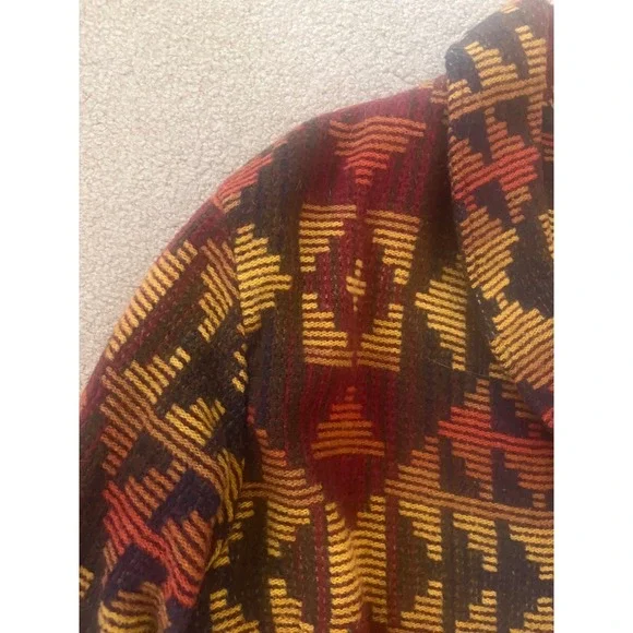 Vintage Women's Western Aztec Woven Cropped Blanket Jacket-  Size M - Picture 6 of 8